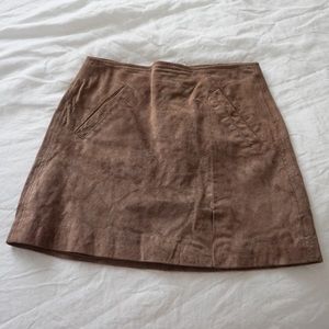 Genuine Suede Mini Slit Skirt